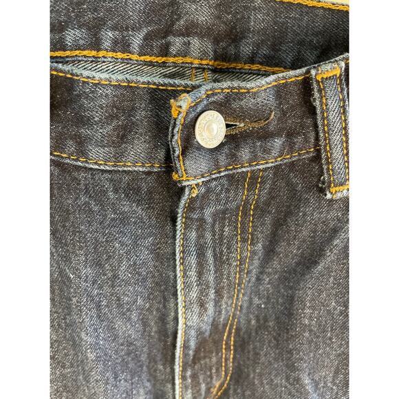 Dark Wash Levi 505 Jeans 36x32 Mens Jeans Western Relaxed Fit Straight Leg - Picture 10 of 10